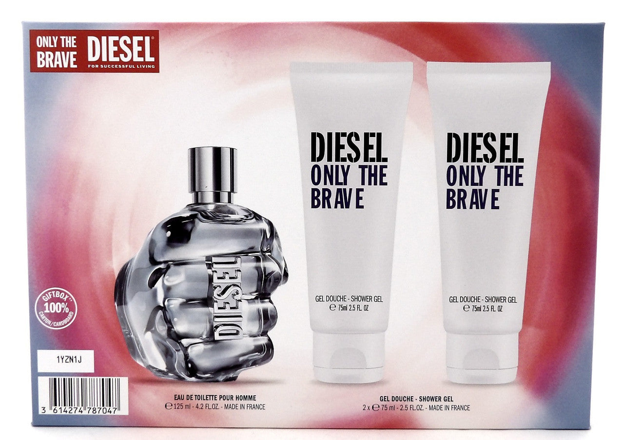 Diesel Only the Brave 4.2 oz. EDT Spray + 2 X 2.5 oz. Shower Gel. New Men's SET
