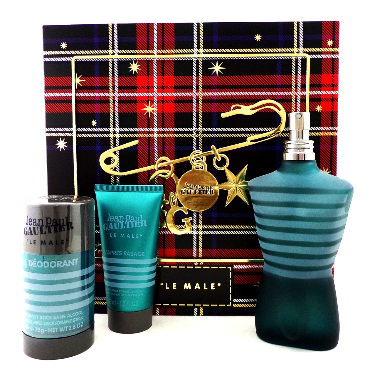 Jean Paul Gaultier LE MALE 3 Pcs Set: 4.2 EDT + 1.7 A/Shave + 2.6 Deo Stick. New