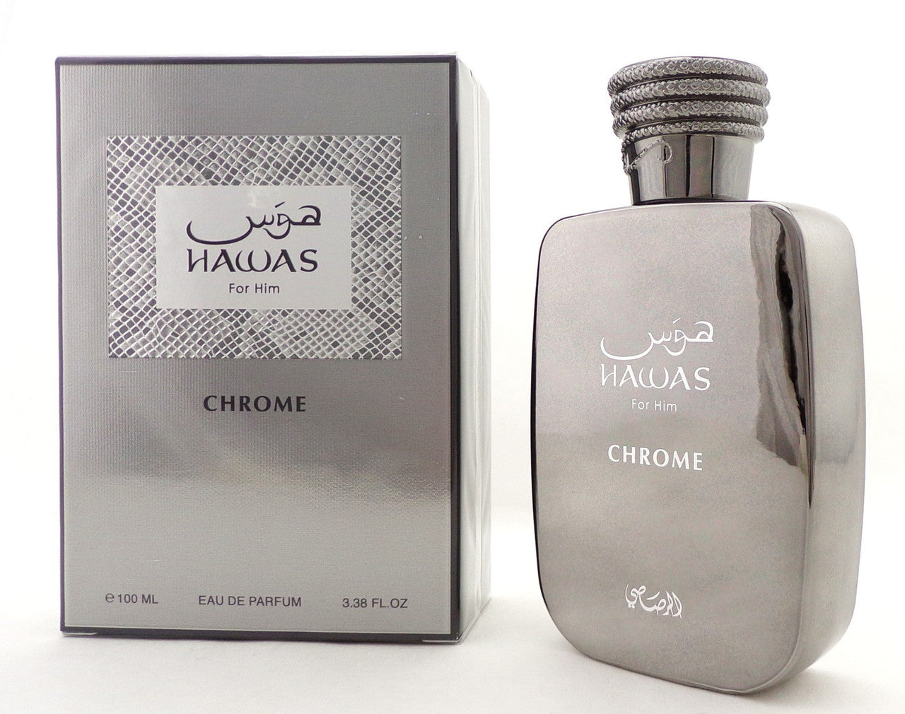 HAWAS for Him CHROME by Rasasi 3.38 oz. Eau de Parfum Spray for Men. Brand New