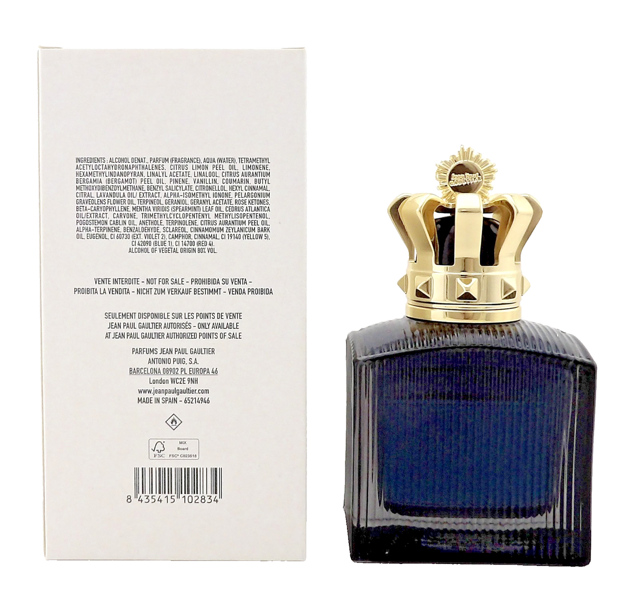 Jean Paul Gaultier Scandal INTENSE 3.4 oz. EDP Intense Spray for Men. New Tester