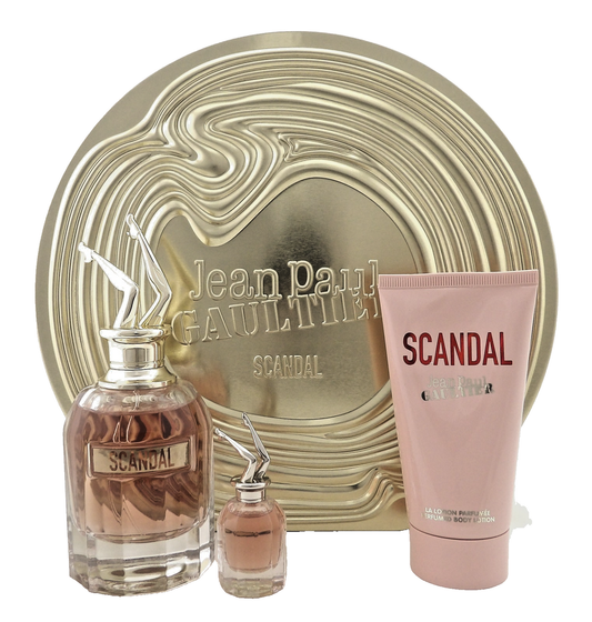 Jean Paul Gaultier SCANDAL 2.7 oz & 6 ml EDP + 2.5 oz B/Lotion. New Women's SET