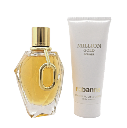 Million GOLD for Her by Rabanne 3.0 oz. EDP Spray + 3.4 oz. Body Lotion. New SET