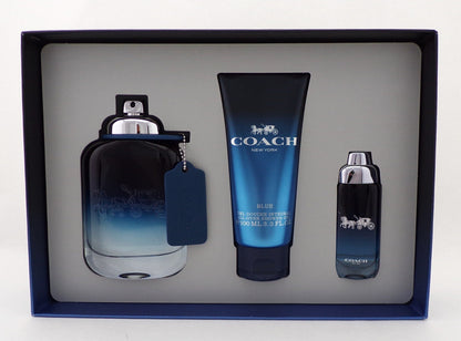 COACH BLUE 3.3 oz. & 0.5oz. Eau de Toilette Spray +3.3 oz. S/Gel New SET for Men