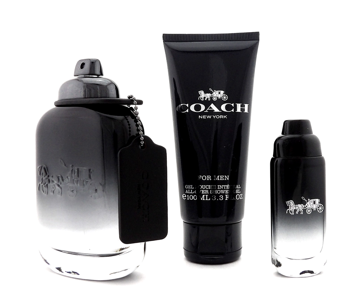 Coach New York Men 3.3 oz. &  15 ml. EDT Spray + 3.3 oz. Shower Gel. New Set