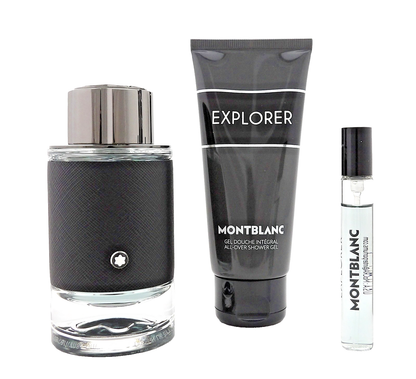 Mont Blanc Explorer 3.3 oz & 7.5 ml EDP Spray +3.3 oz Shower Gel. New Men's SET