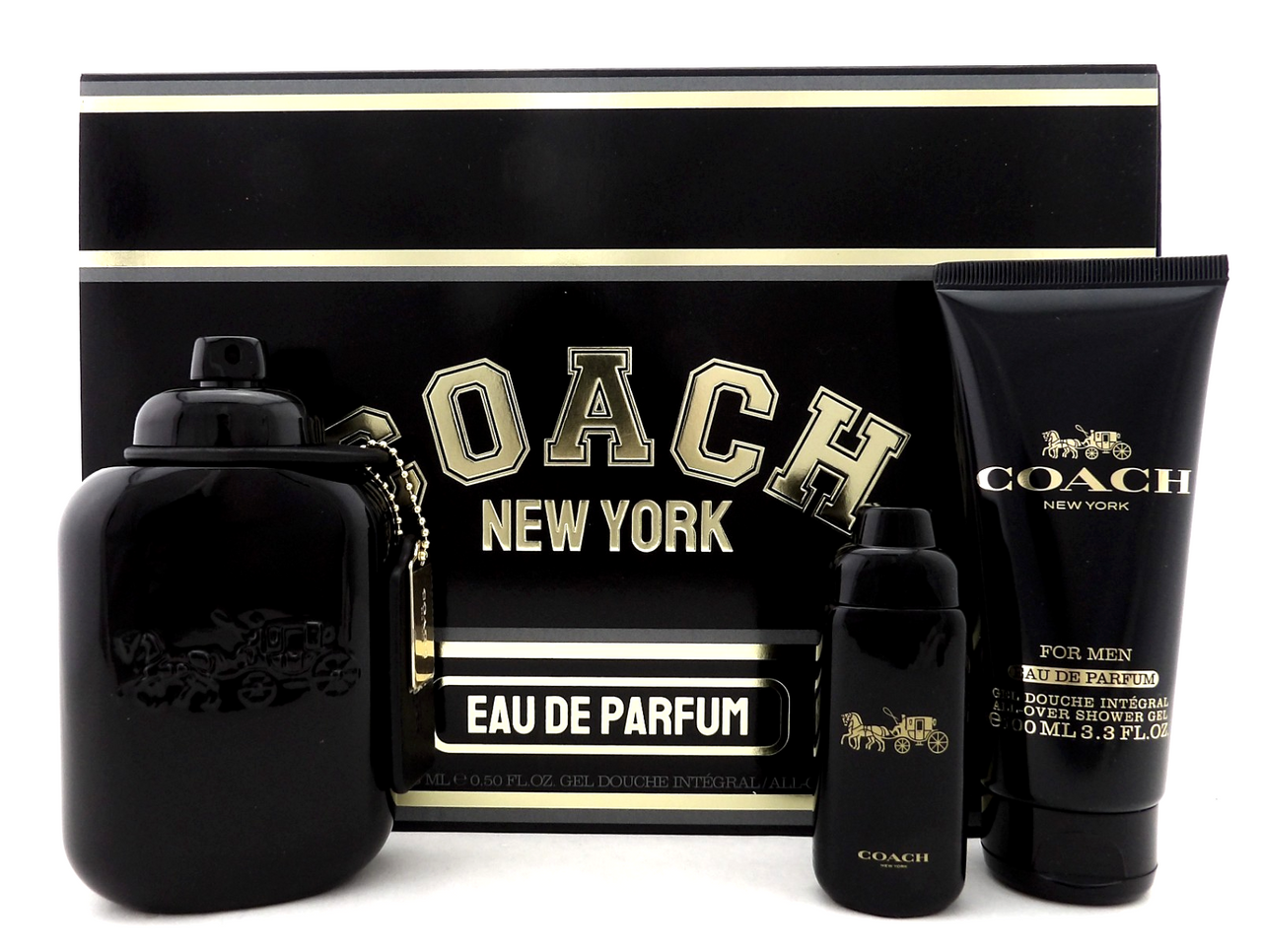 Coach New York for Men 3.3 oz. &  15 ml. EDP Spray + 3.3 oz. Shower Gel. New Set