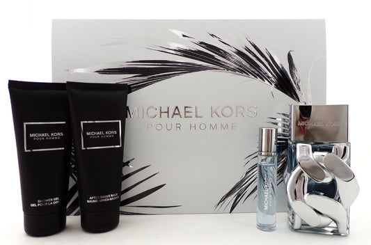 Michael Kors POUR HOMME 4 Pcs Set for Men 3.4 oz. EDP Spray+Travel+Balm+S/Gel