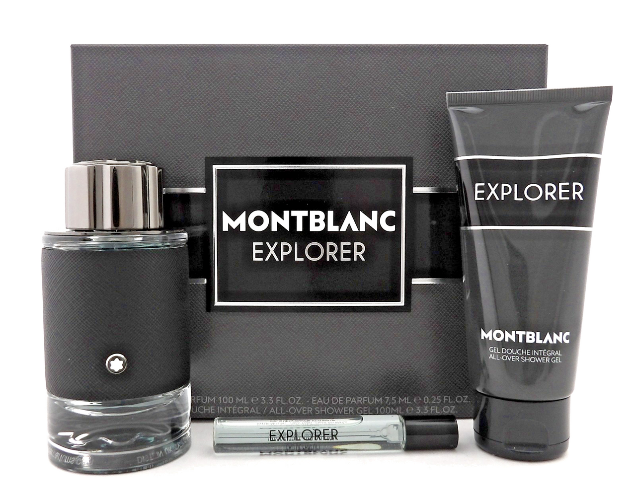 Mont Blanc Explorer 3.3 oz & 7.5 ml EDP Spray +3.3 oz Shower Gel. New Men's SET