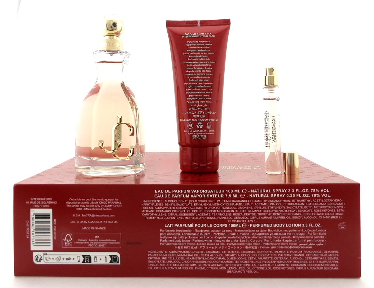 Jimmy Choo I WANT CHOO 3.3 oz & 0.25 oz EDP Spray + 3.3 oz B/Lotion. New SET