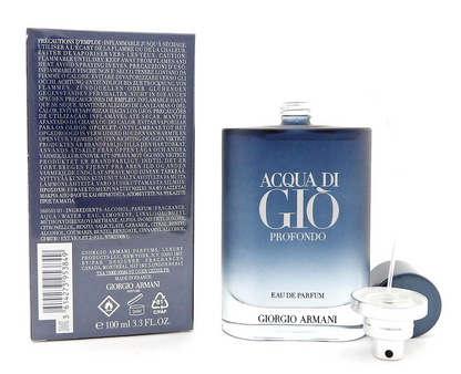 Acqua Di Gio PROFONDO by Giorgio Armani 3.3 oz. EDP Spray for Men New Sealed Box