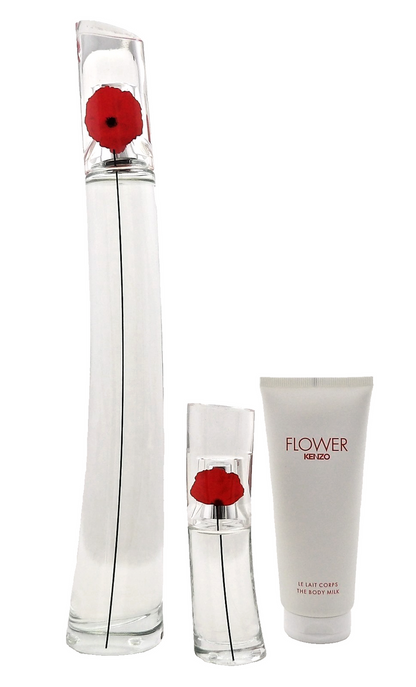 Kenzo FLOWER 3.3 oz. & 0.5 oz EDP Spray + 2.5 oz Body Milk. New Women's SET