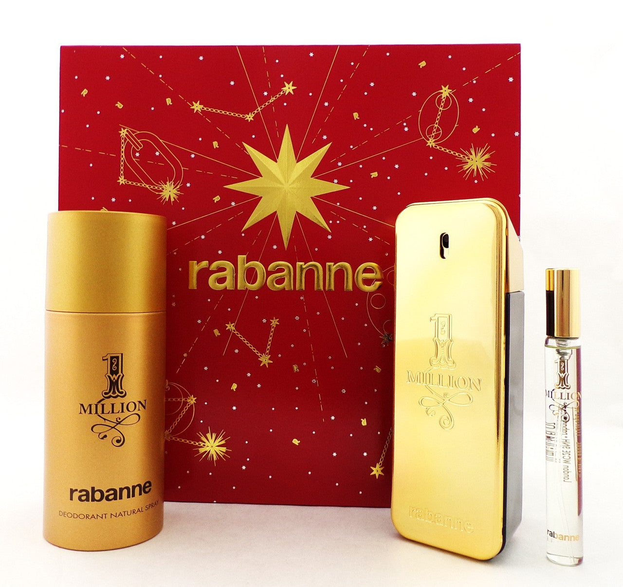 1 Million by Paco Rabanne 3 Pcs Set for Men 3.4 & 0.34 EDT Spray + 5.1 Deo Spray