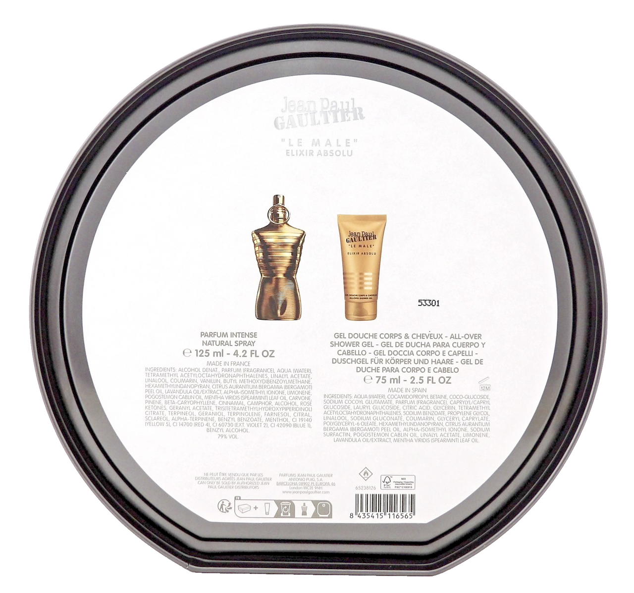 Jean Paul Gaultier Le Male Elixir ABSOLU 4.2oz PARFUM Inten+2.5oz Sh/Gel New SET