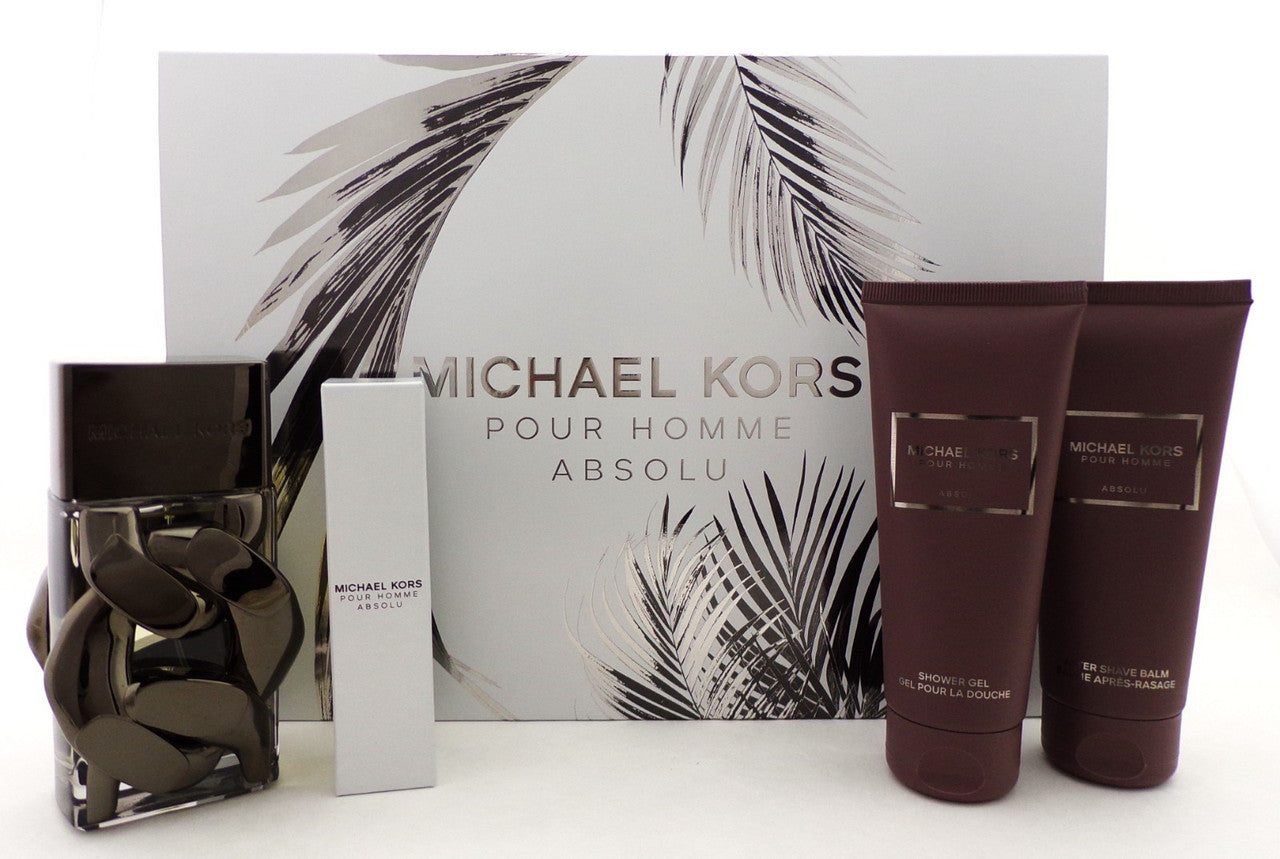 Michael Kors Pour Homme ABSOLU 4 Pcs Set: 3.4 oz. EDP Spray+Travel+Balm+S/Gel