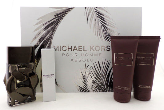Michael Kors Pour Homme ABSOLU 4 Pcs Set: 3.4 oz. EDP Spray+Travel+Balm+S/Gel