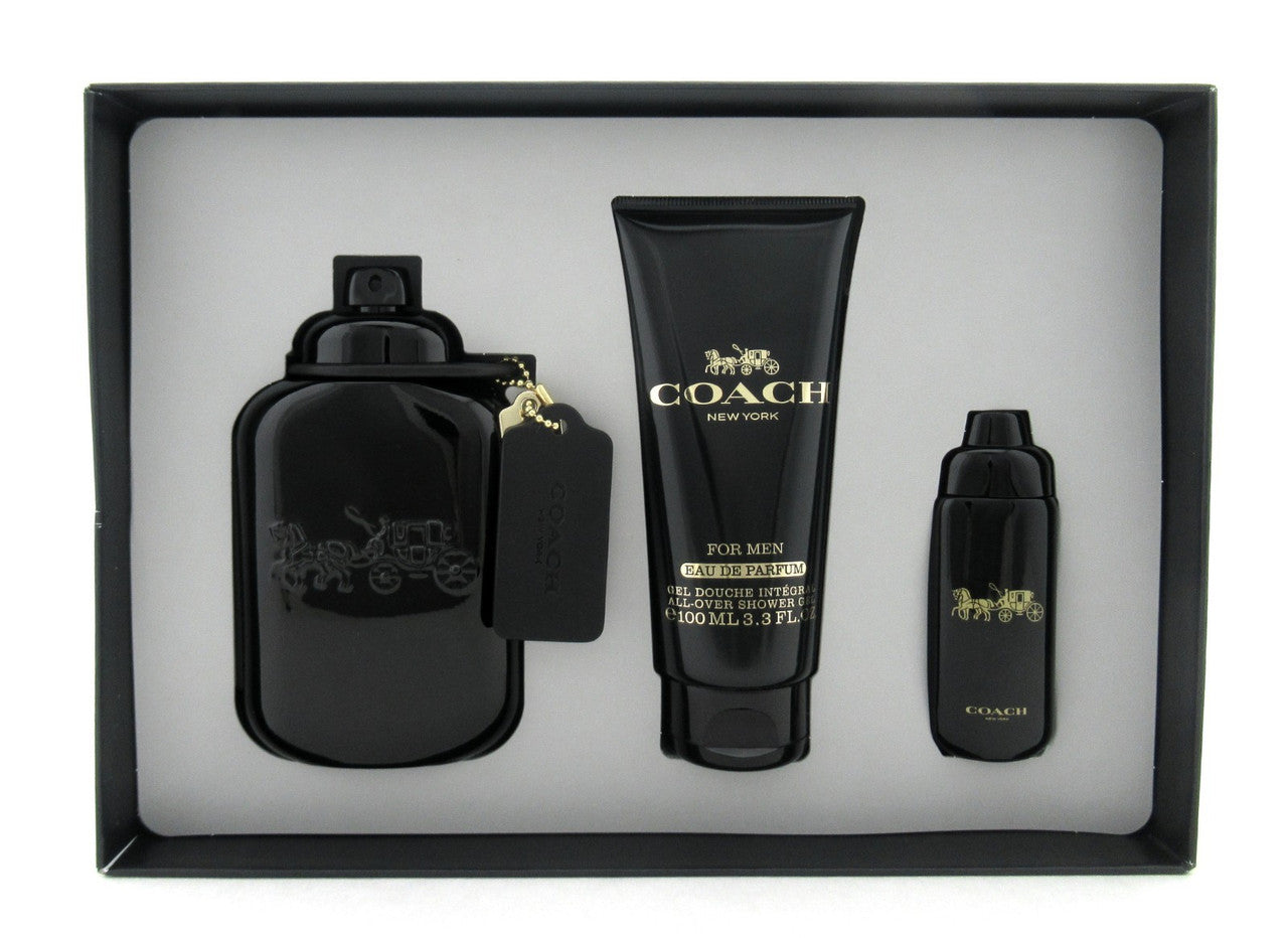 Coach New York for Men 3.3 oz+15 ml. EDP Spray+3.3 oz Shower Gel New Set Dmg/Box