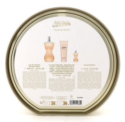 Jean Paul Gaultier CLASSIQUE 3.4 oz & 6 ml EDT + 2.5 oz B/Lotion. New Women' SET