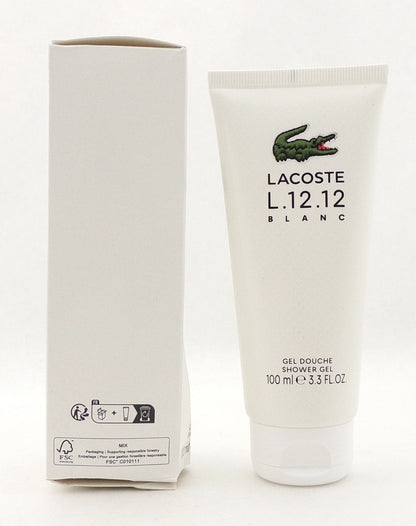 Lacoste L.12.12 BLANC 3.3 oz. Shower Gel for Men. New Damaged Box