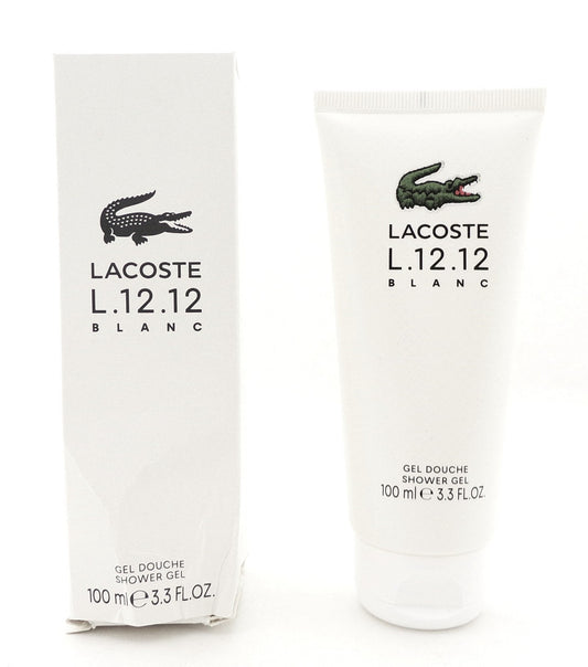 Lacoste L.12.12 BLANC 3.3 oz. Shower Gel for Men. New Damaged Box