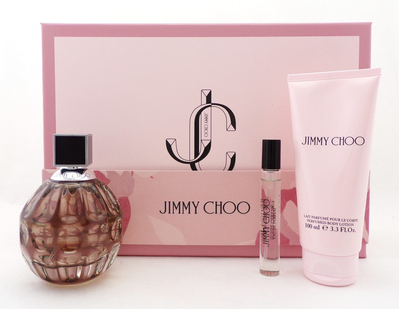 JIMMY CHOO by Jimmy Choo 3.3 oz & 0.25 oz EDP Spray + 3.3oz B/Lotion Women's SET
