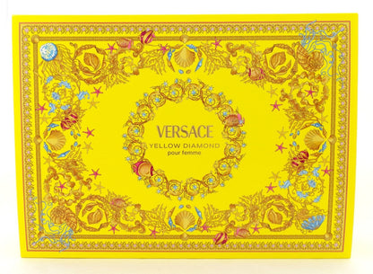 Versace YELLOW DIAMOND 4 Pcs Set: 3.0 EDT Spray & 5 ml Mini + 3.4 S/G + 3.4 B/L
