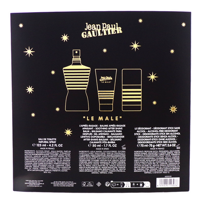Jean Paul Gaultier LE MALE 3 Pcs Set: 4.2 EDT + 1.7 A/Shave + 2.6 Deo Stick. New