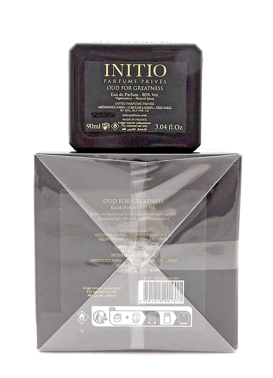 Initio Oud For Greatness 3.0 oz. EDP Spray for Unisex. New.  Imperfect Plastic