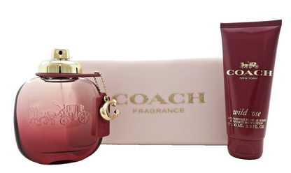 Coach WILD ROSE by Coach 3.0oz EDP Spray+ 3.3oz B/Lotion+ Pouch. New Women's SET
