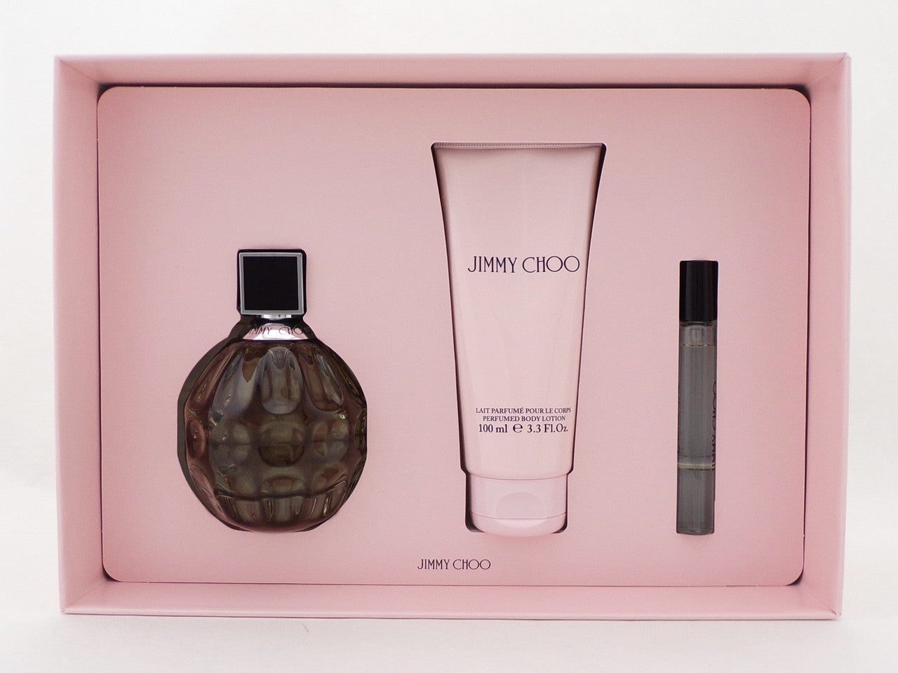 JIMMY CHOO by Jimmy Choo 3.3 oz & 0.25 oz EDP Spray + 3.3oz B/Lotion Women's SET