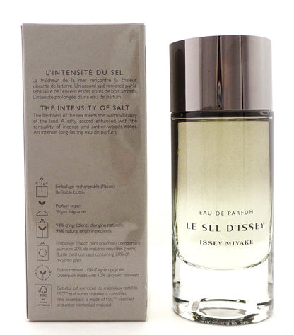 Issey Miyake Le Sel D'issey 3.3 oz. EDP Refillable Spray for Men. New Sealed Box