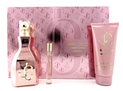 Jimmy Choo I WANT CHOO WITH LOVE 3.3 oz & 0.25 oz EDP + 3.3 oz B/Lotion. New SET
