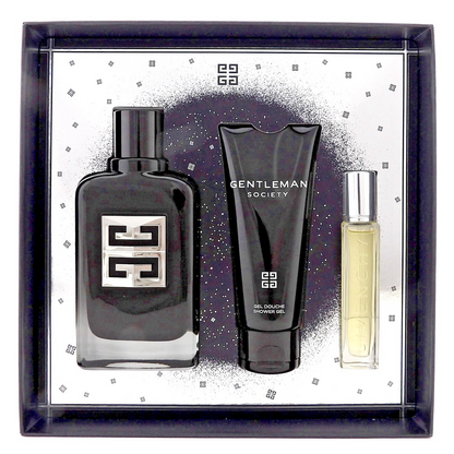 Givenchy Gentleman Society 3.3oz & 12.5ml EDP Spray+ 2.5oz Sh/Gel. New Men's SET