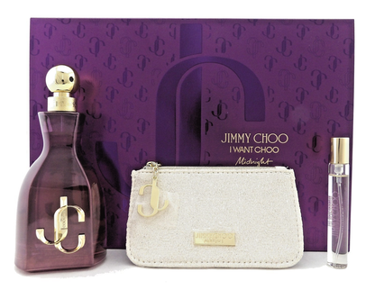 Jimmy Choo I Want Choo MIDNIGHT 3.3oz & 0.25oz EDP Spray + Pouch New Women's SET