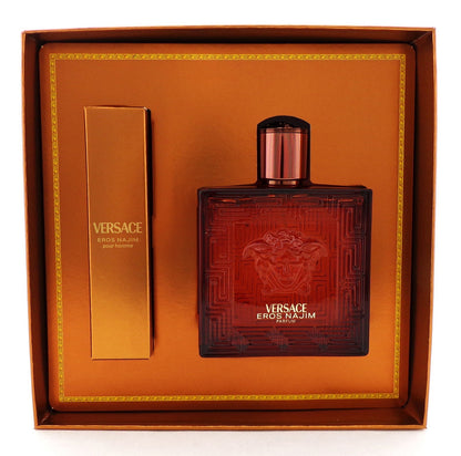 Versace EROS NAJIM Pour Homme 2 pcs Set 3.4 Parfum Spray + 0.3 Parfum Travel Spr