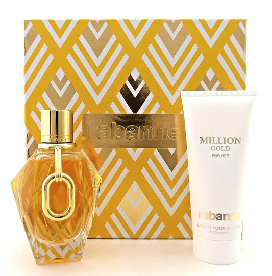 Million GOLD for Her by Rabanne 3.0 oz. EDP Spray + 3.4 oz. Body Lotion. New SET