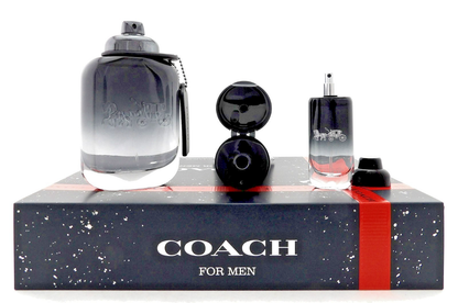 Coach New York Men 3.3 oz. &  15 ml. EDT Spray + 3.3 oz. Shower Gel. New Set