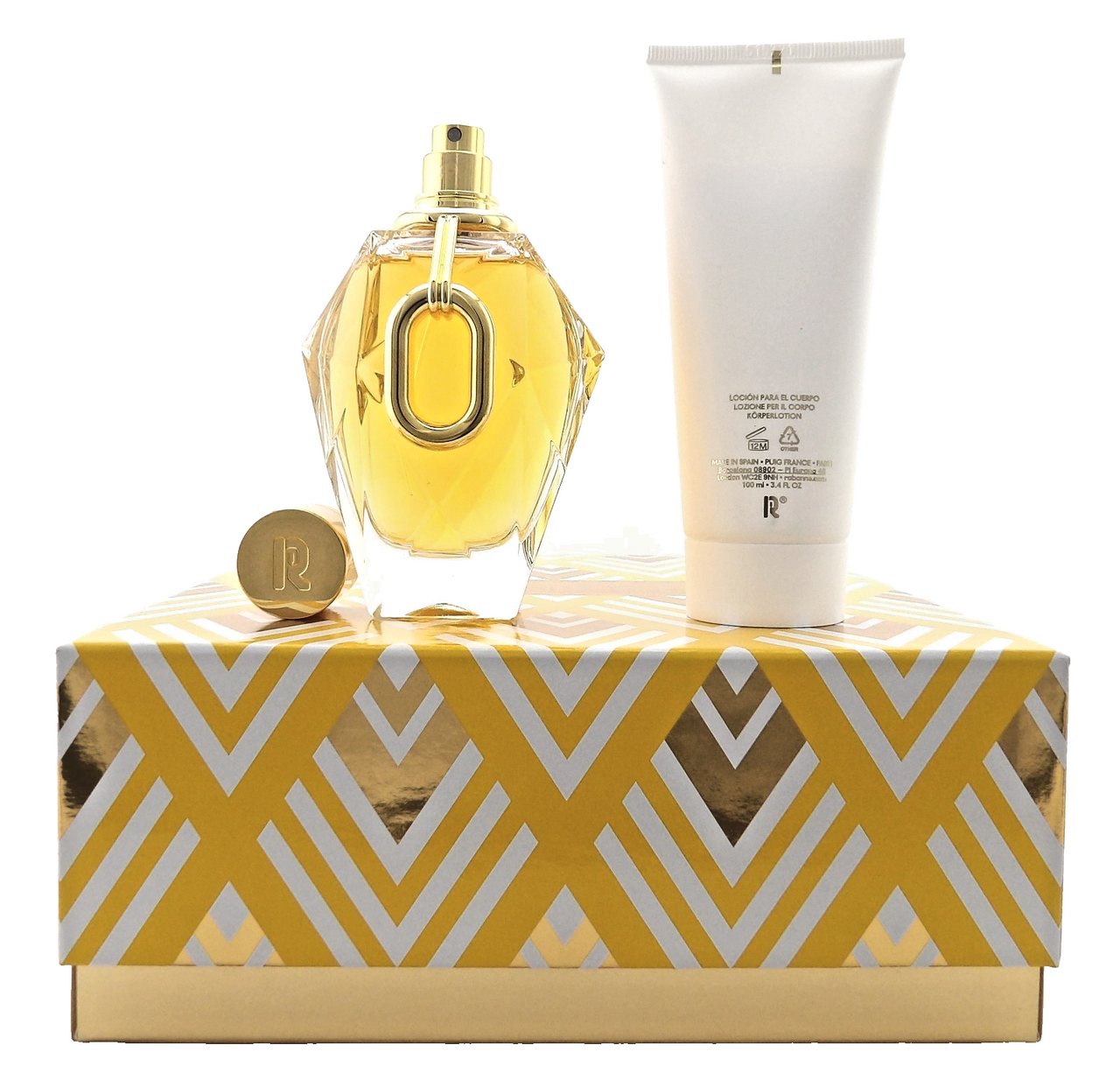 Million GOLD for Her by Rabanne 3.0 oz. EDP Spray + 3.4 oz. Body Lotion. New SET