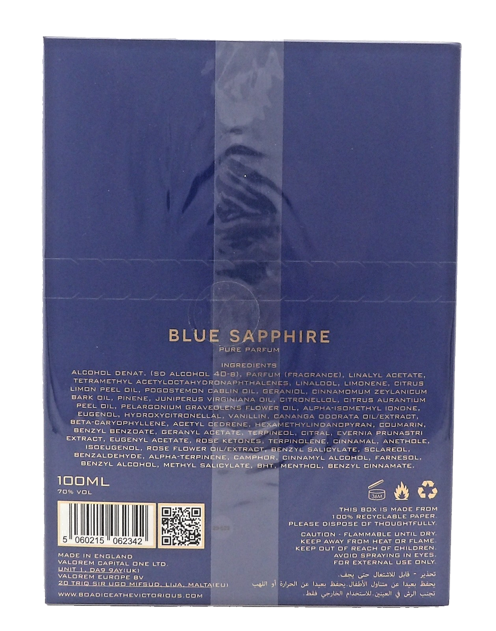 Boadicea The Victorious BLUE SAPPHIRE 3.4 oz Parfum Spray Unisex. New Sealed Box
