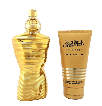 Jean Paul Gaultier Le Male Elixir ABSOLU 4.2oz PARFUM Inten+2.5oz Sh/Gel New SET