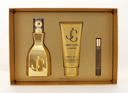 Jimmy Choo I WANT CHOO Le Parfum 3.3 oz. & 0.25 oz. Parfum + 3.3 oz. B/Lot SET