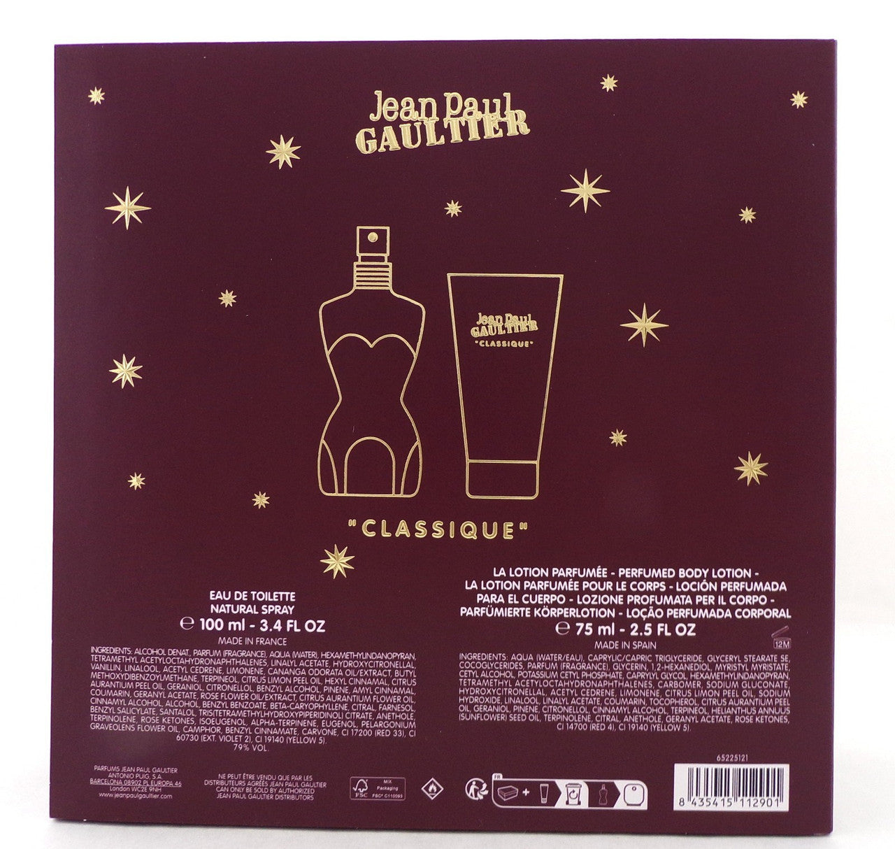 Jean Paul Gaultier CLASSIQUE 3.4 oz EDT Spray + 2.5 oz B/Lotion. New Women' SET