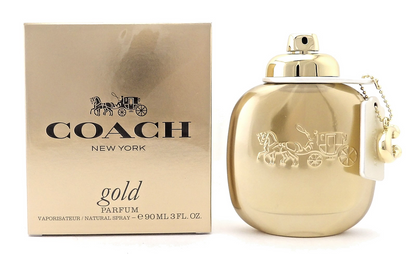 Coach New York GOLD 3.0 oz./ 90 ml. Parfum Spray for Women. New DAMAGED Box