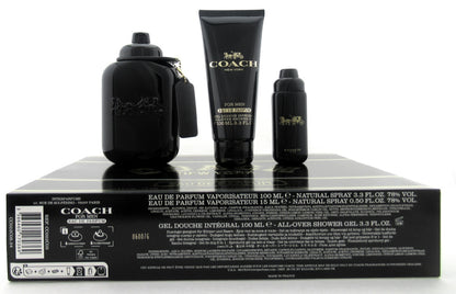 Coach New York for Men 3.3 oz+15 ml. EDP Spray+3.3 oz Shower Gel New Set Dmg/Box