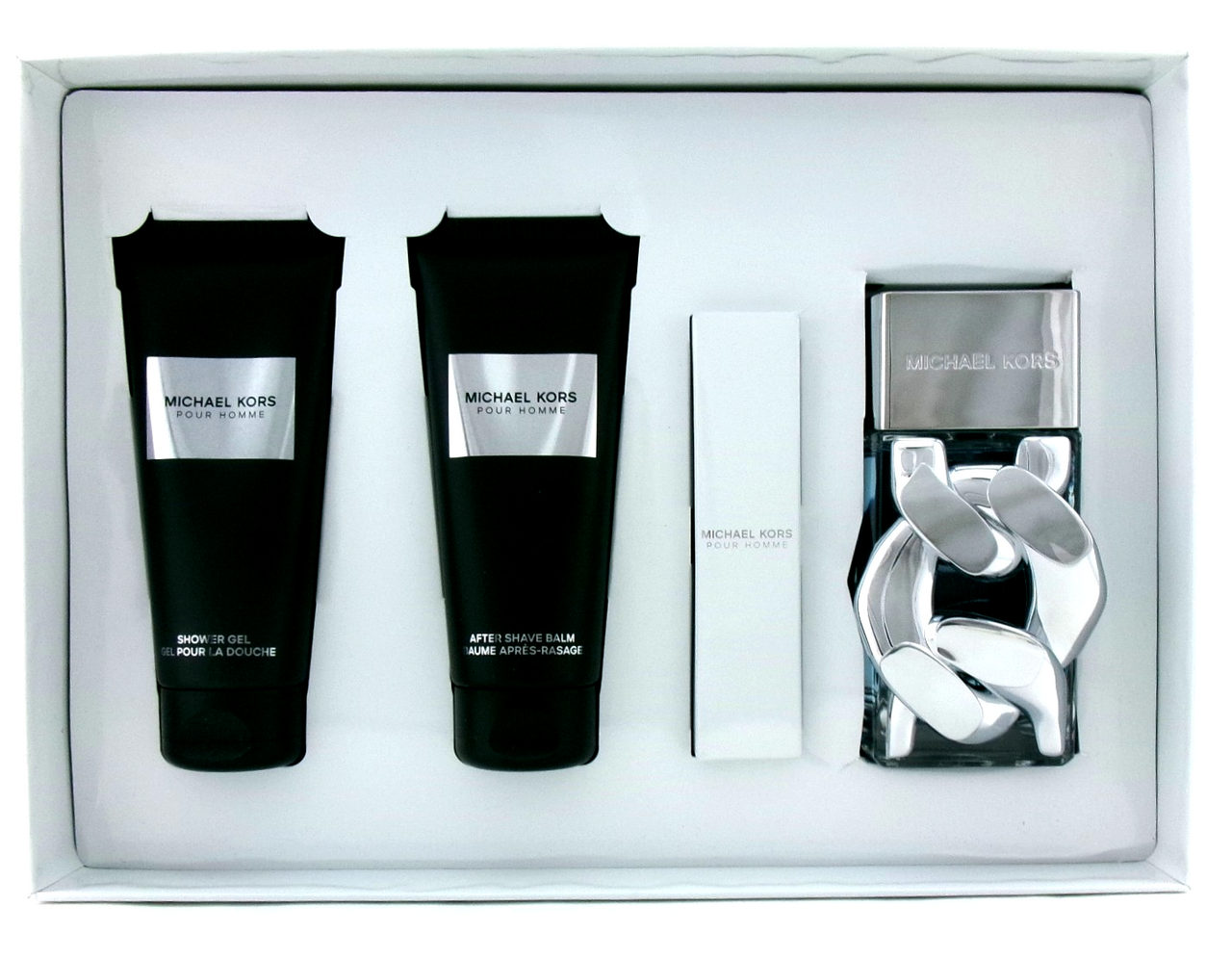 Michael Kors Pour Homme 3.4 oz.EDP Spray+10ml.+S/Gel+ Balm, Slightly Damaged Box