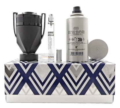 Rabanne Invictus Victory ABSOLU 3.4oz Parfum Intense 3Pcs Men's Set. DAMAGED Box