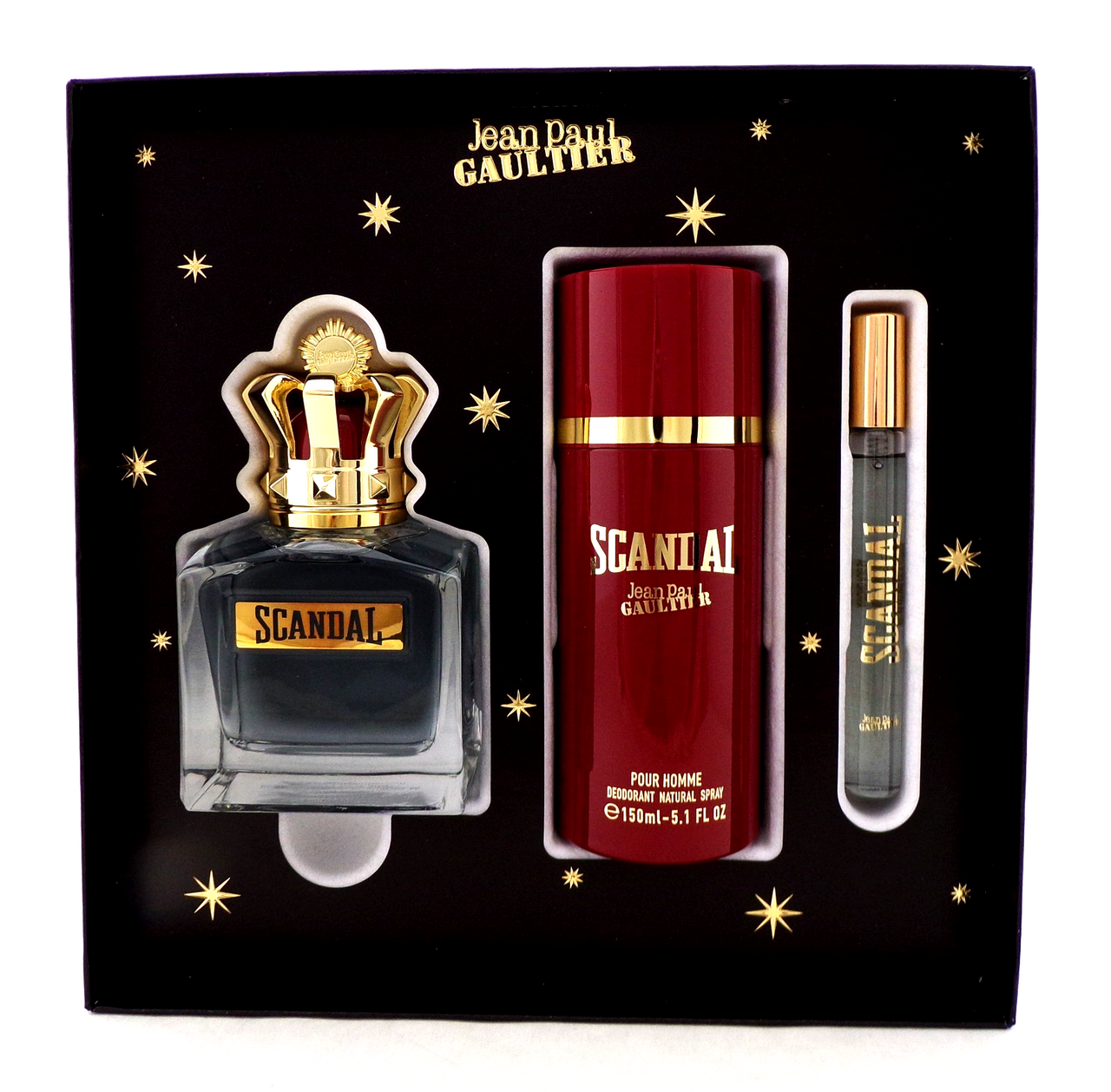 SCANDAL by J.P Gaultier 3.4oz &10 ml EDT Spray + 5.1 Deo Spray 3 Pcs Set for Men