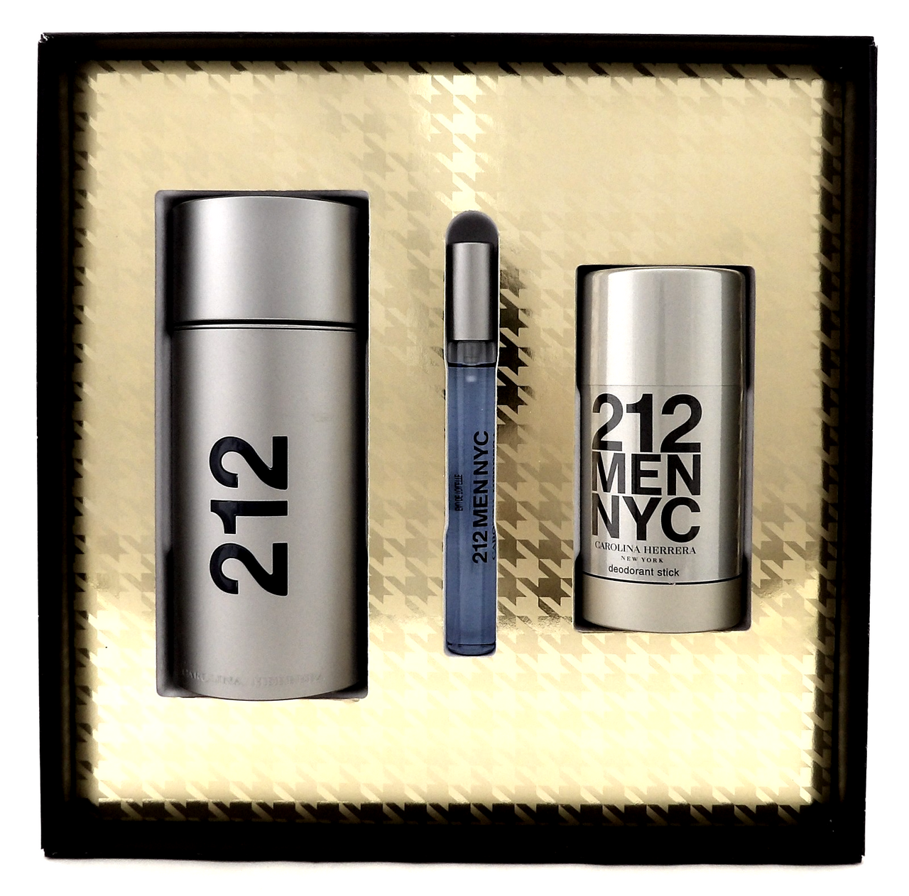 212 MEN NYC by Carolina Herrera 3.4 oz&10 ml EDT Spray+ 2.3 oz Deo Stick New SET