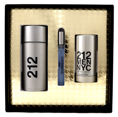 212 MEN NYC by Carolina Herrera 3.4 oz&10 ml EDT Spray+ 2.3 oz Deo Stick New SET