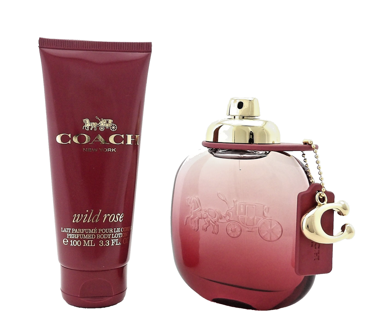 Coach WILD ROSE by Coach 3.0oz EDP Spray+ 3.3oz B/Lotion+ Pouch. New Women's SET