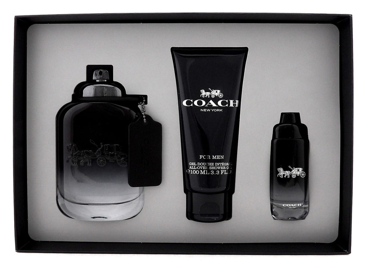 Coach New York Men 3.3 oz. &  15 ml. EDT Spray + 3.3 oz. Shower Gel. New Set